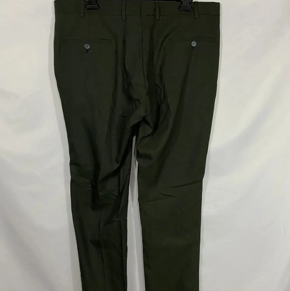 NWT Bolongaro Trevor Skinny Dress Pants Slacks Textured Green sz 36 x 32